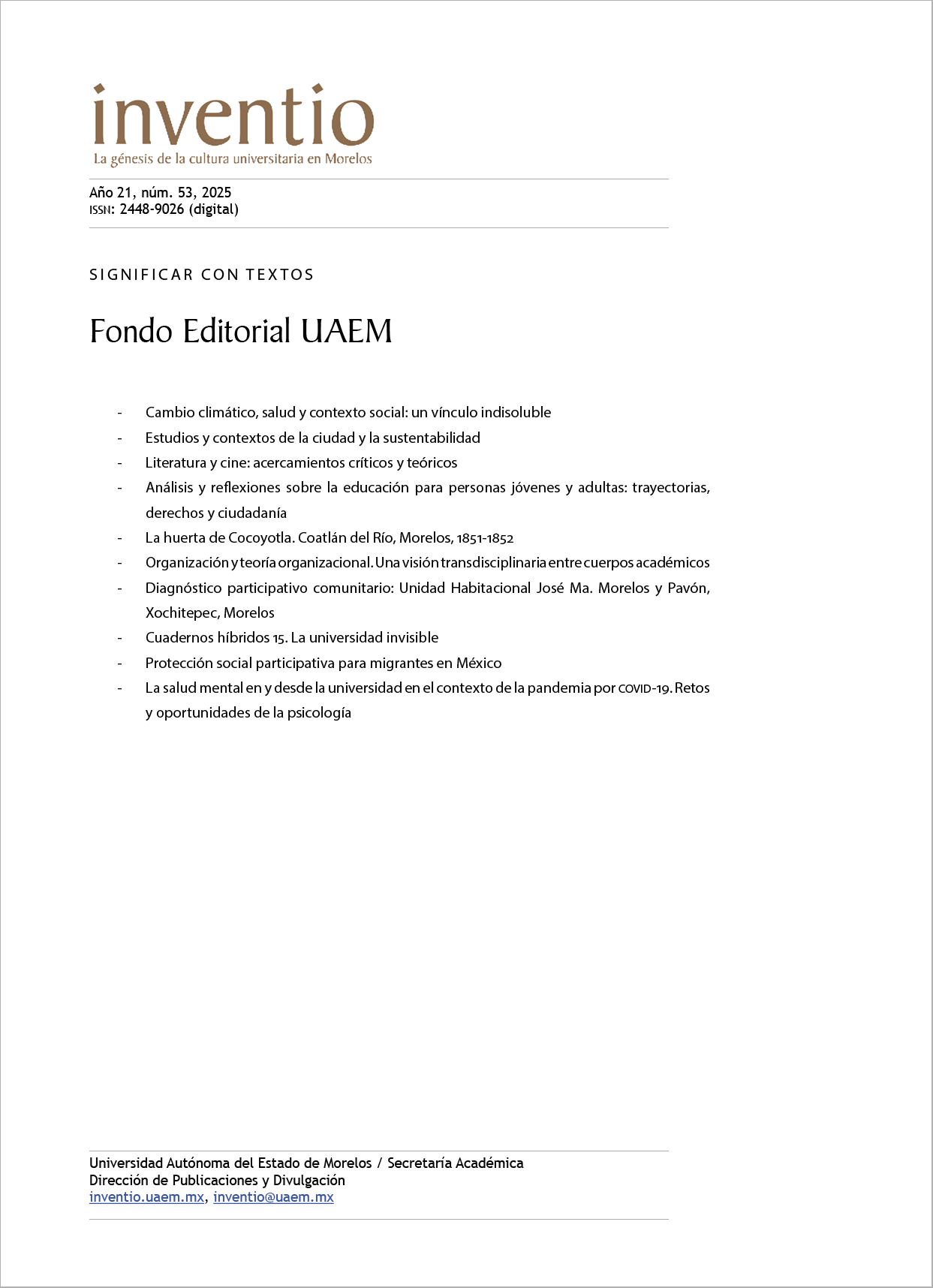 Fondo Editorial UAEM, núm. 53