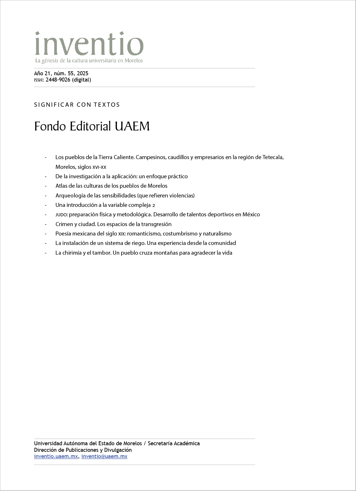 Fondo Editorial UAEM, núm. 55