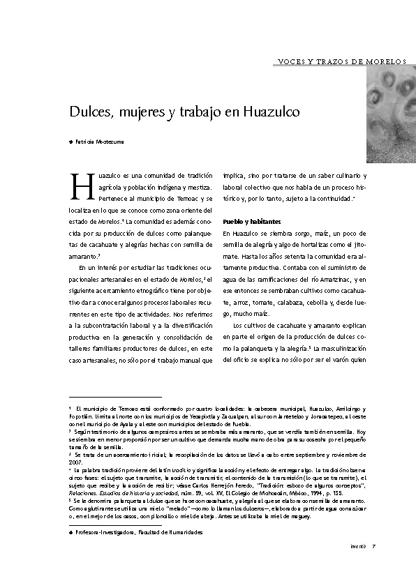 Dulces, mujeres y trabajo en Huazulco