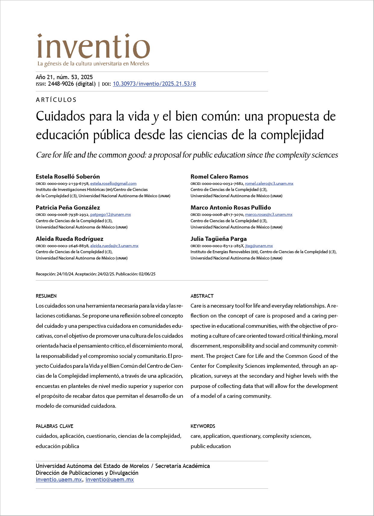 Cuidados para la vida y el bien común: una propuesta de educación pública desde las ciencias de la complejidad