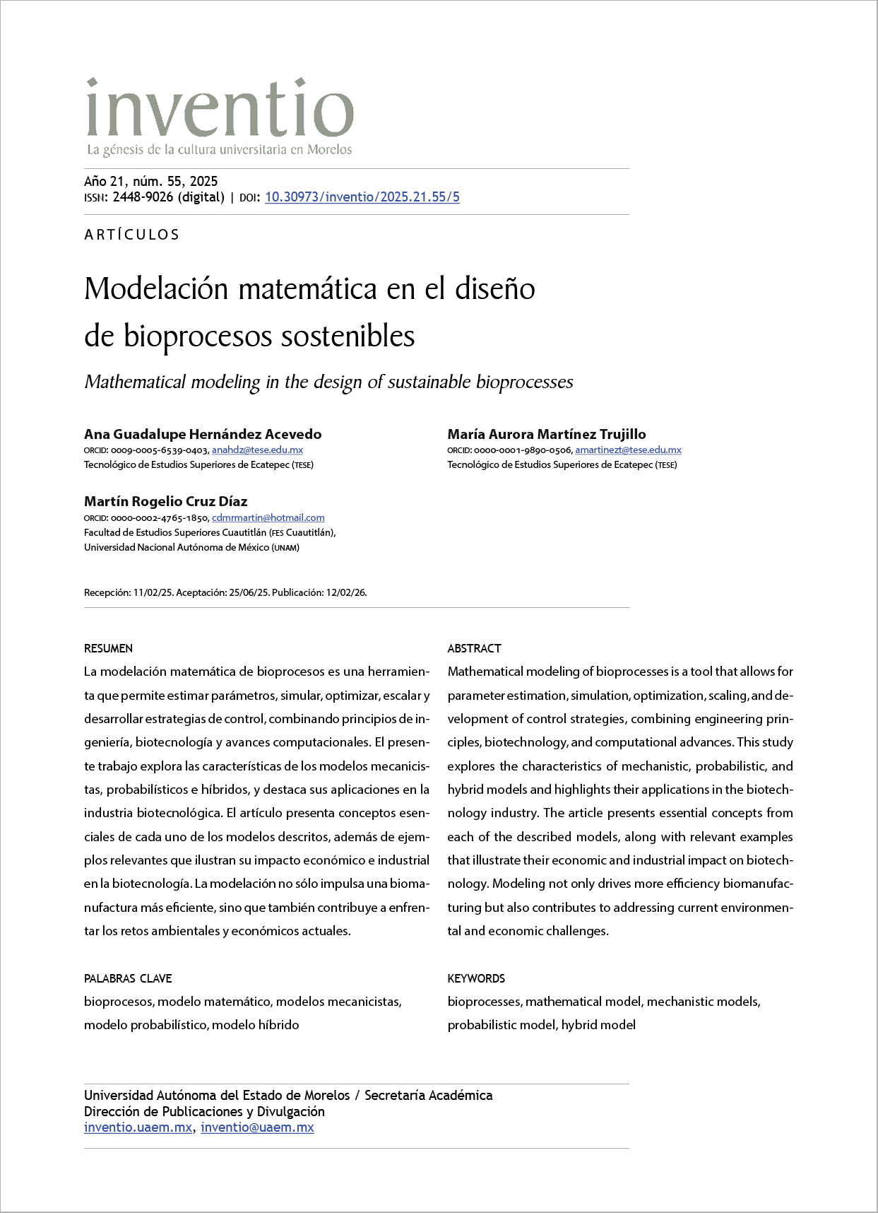 Modelación matemática en el diseño de bioprocesos sostenibles 