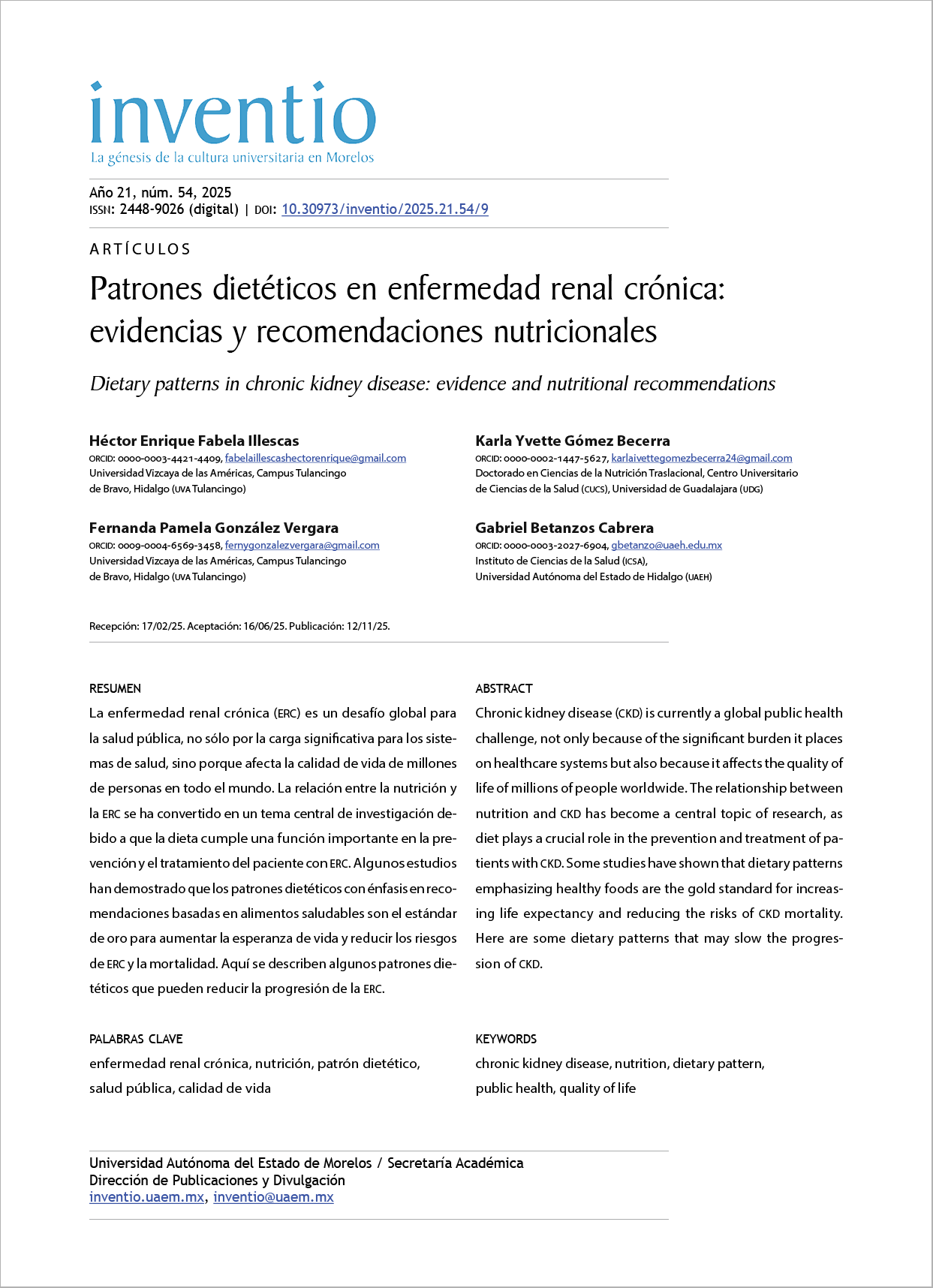Patrones dietéticos en enfermedad renal crónica: evidencias y recomendaciones nutricionales