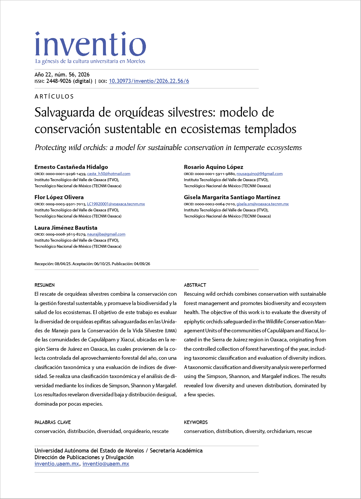 Salvaguarda de orquídeas silvestres: modelo de conservación sustentable en ecosistemas templados