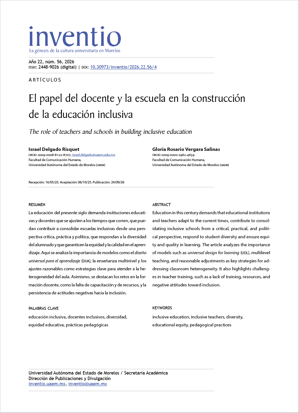 El papel del docente y la escuela en la construcción de la educación inclusiva