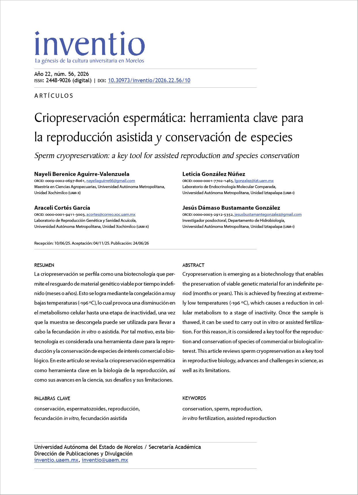 Criopreservación espermática: herramienta clave para la reproducción asistida y conservación de especies