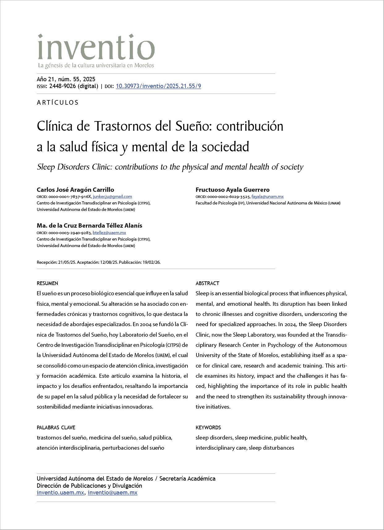 Clínica de Trastornos del Sueño: contribución a la salud física y mental de la sociedad