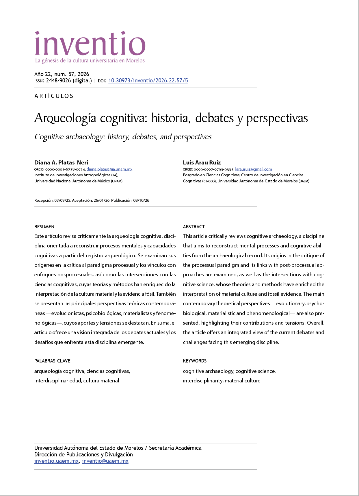 Arqueología cognitiva: historia, debates y perspectivas