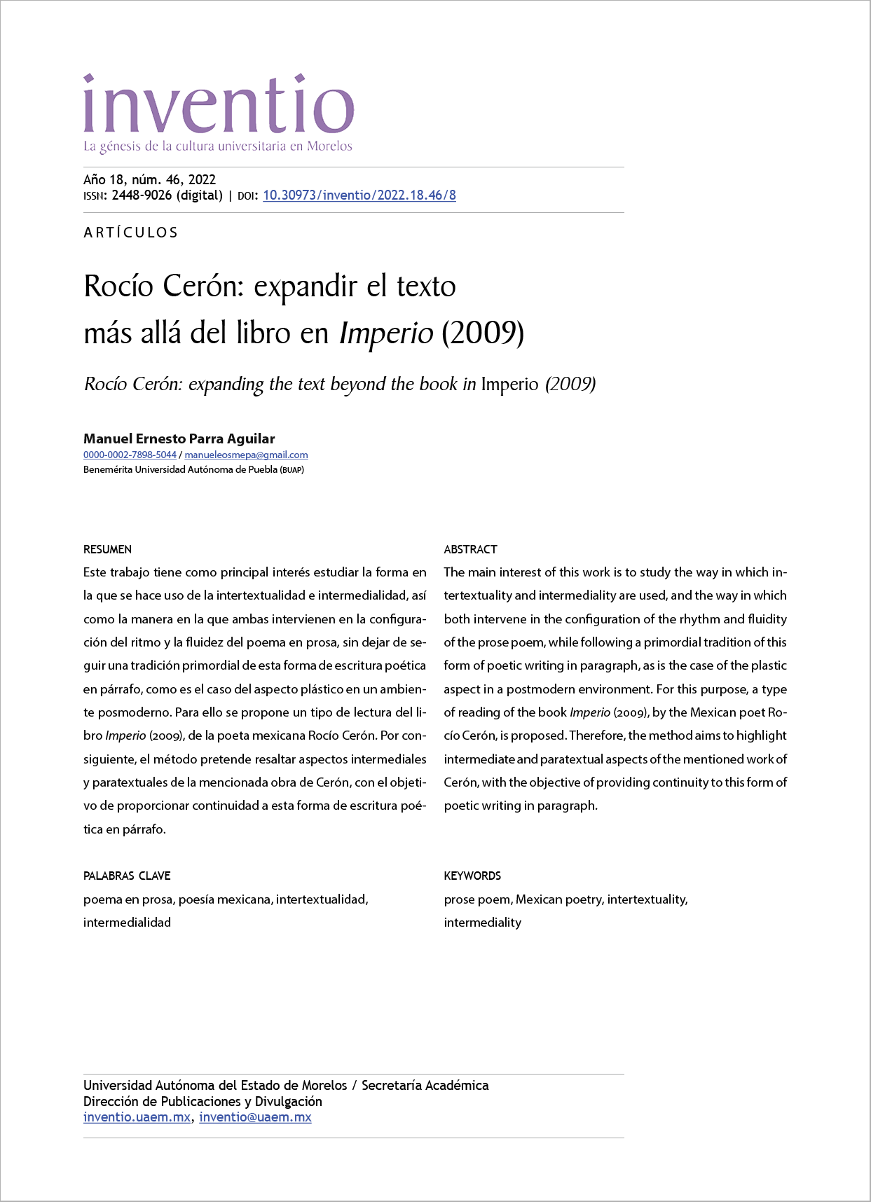 Rocío Cerón: expandir el texto más allá del libro en Imperio (2009) 