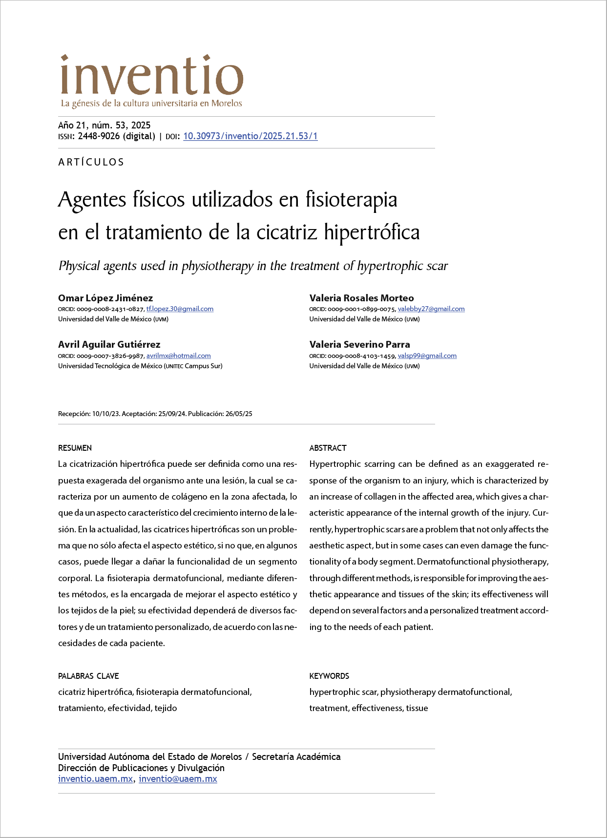 Agentes físicos utilizados en fisioterapia en el tratamiento de la cicatriz hipertrófica