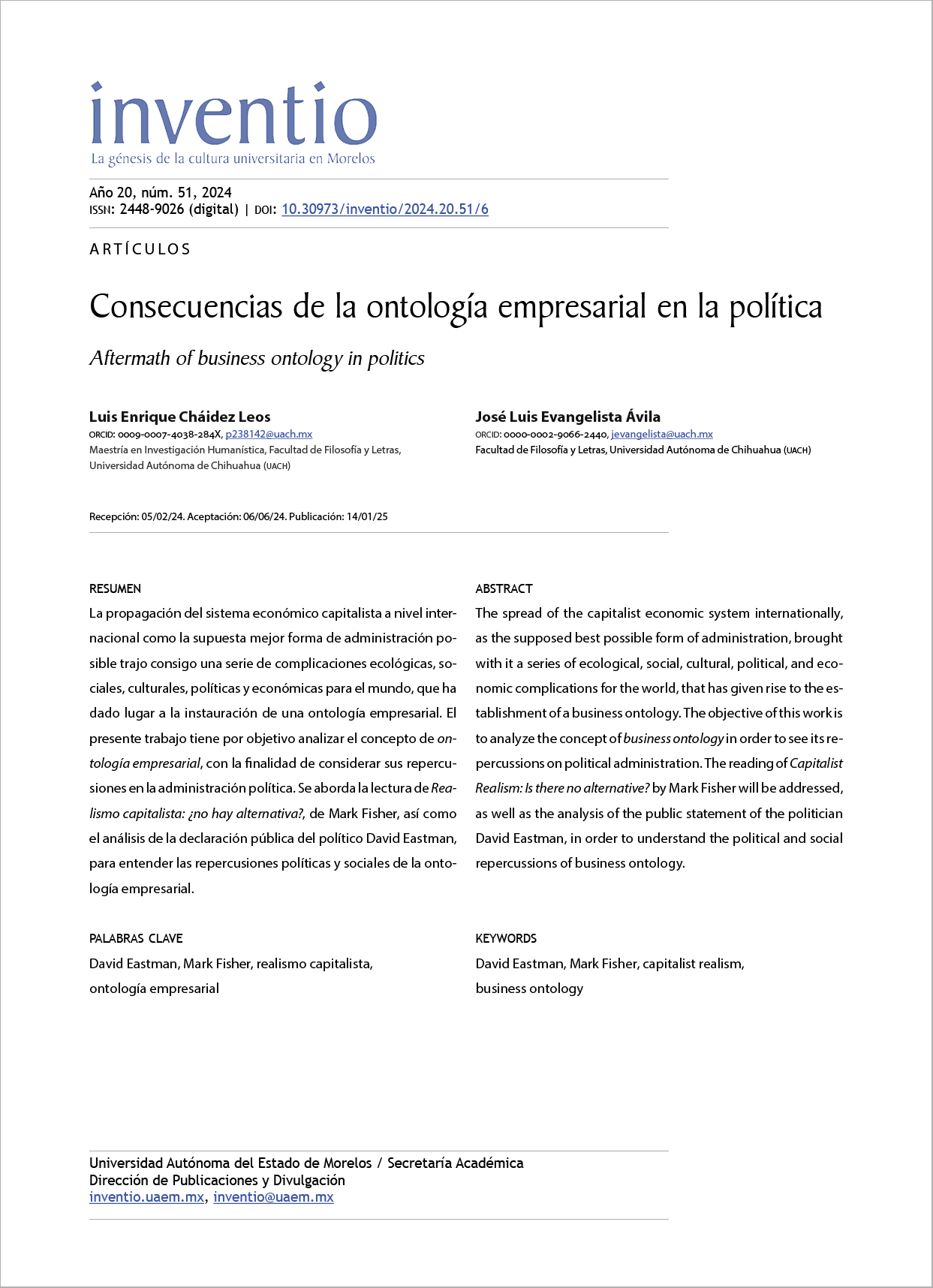 Consecuencias de la ontología empresarial en la política